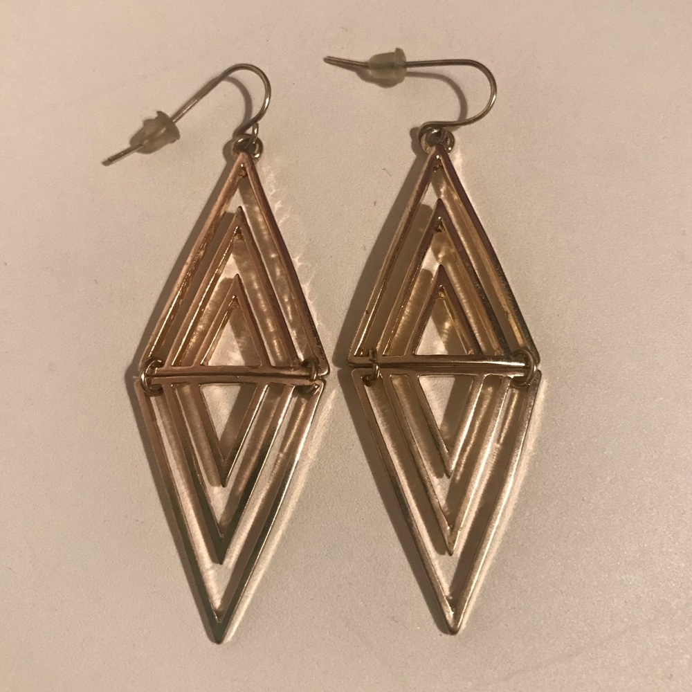 Gold Triangular Earrings